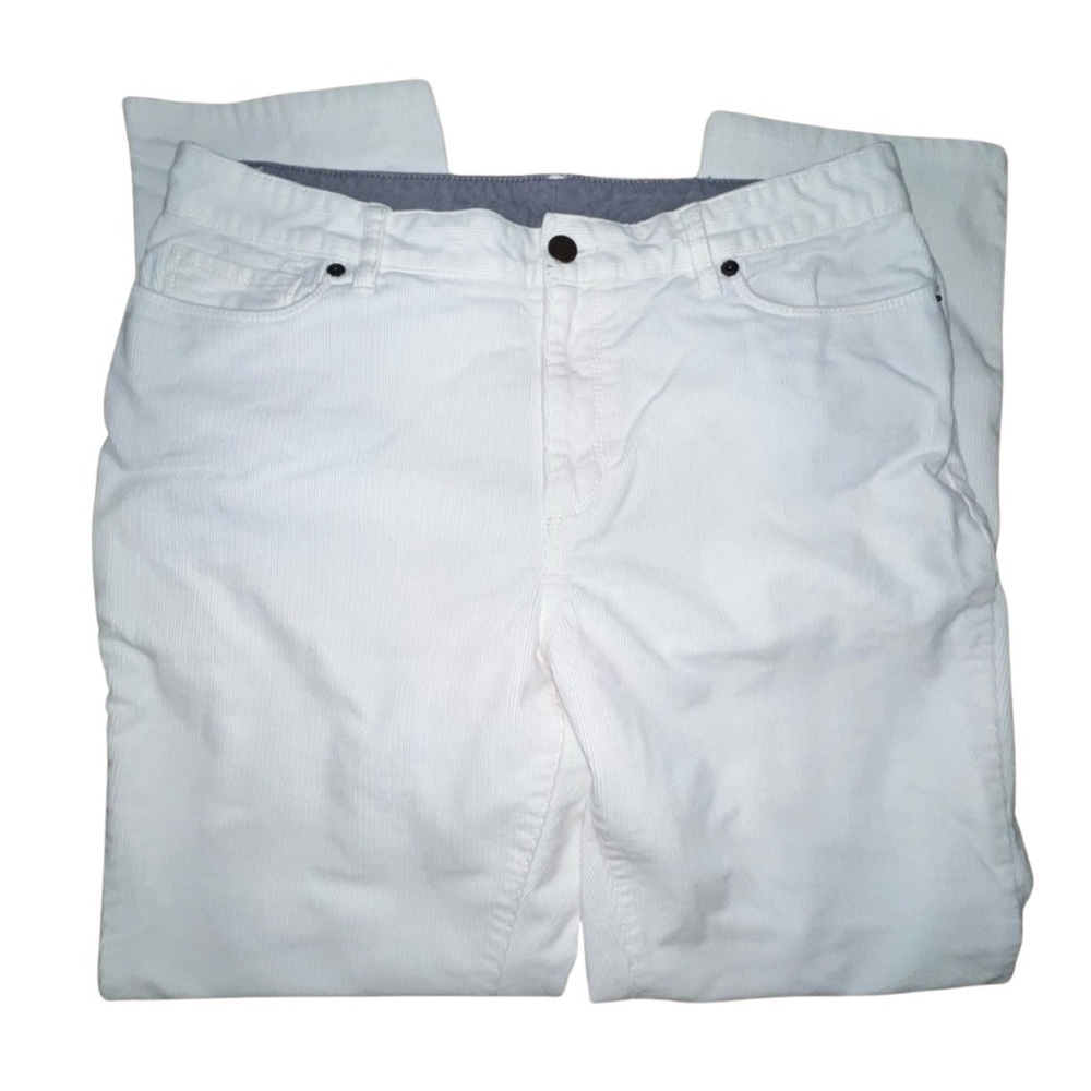 L.L. Bean Favorite Fit Corduroy Pants Size 12 Regular White Casual Classic